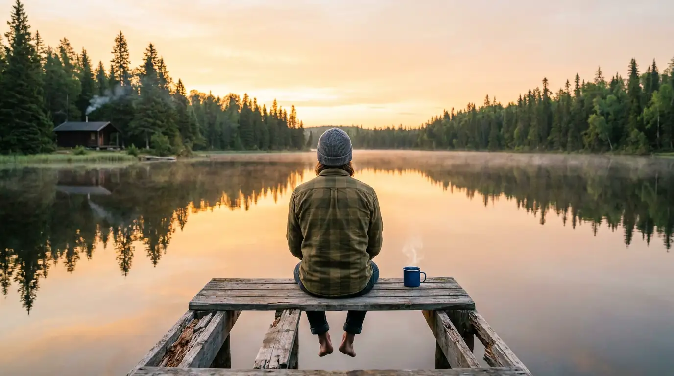 A quiet dock at sunrise.